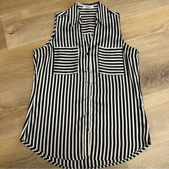 Express Slim Striped Sleeveless Top size XS - Picture 4 of 7